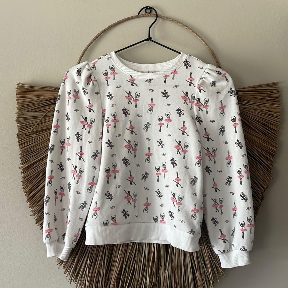 Janie and Jack Ballerina Print Sweatshirt
